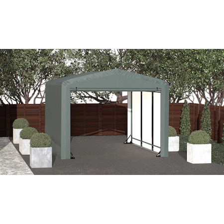 Shelterlogic ShelterTube Wind and Snow-Load Rated Garage, 10x14x8 Green SQAACC0104C01001408